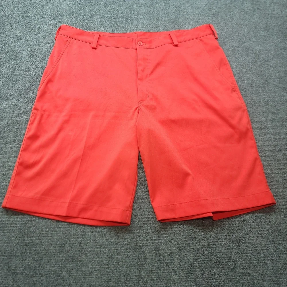 Nike Golf Dri-FIT Mens Size 36 Shorts Red Performance Flat Front 330239-607